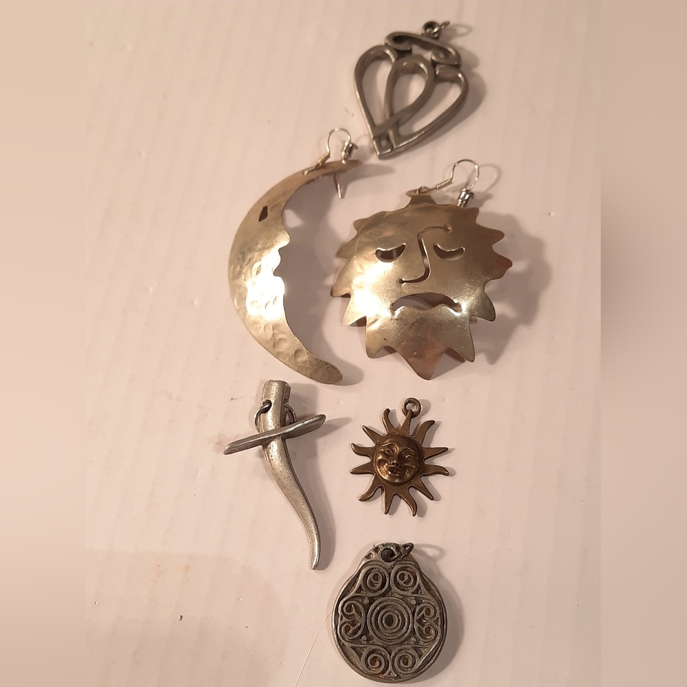 Silver Tone,pewter  and Gold Tone Celestial Charms Set